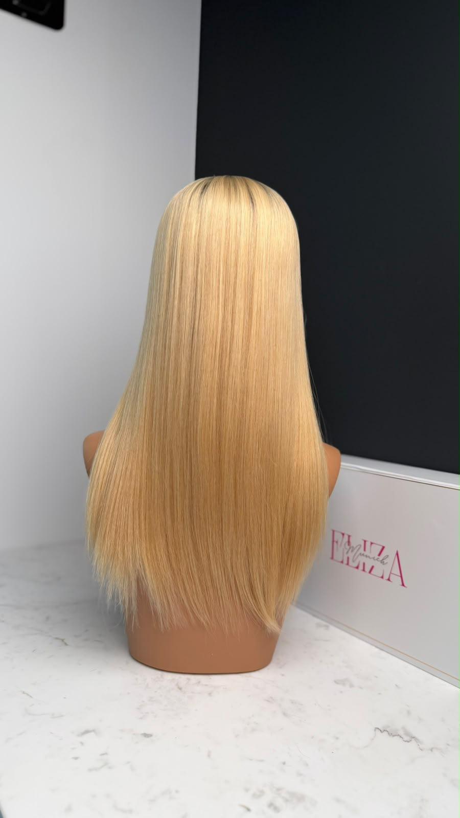 Miditopper Blond mit dunkelblond Ansatz 50 cm