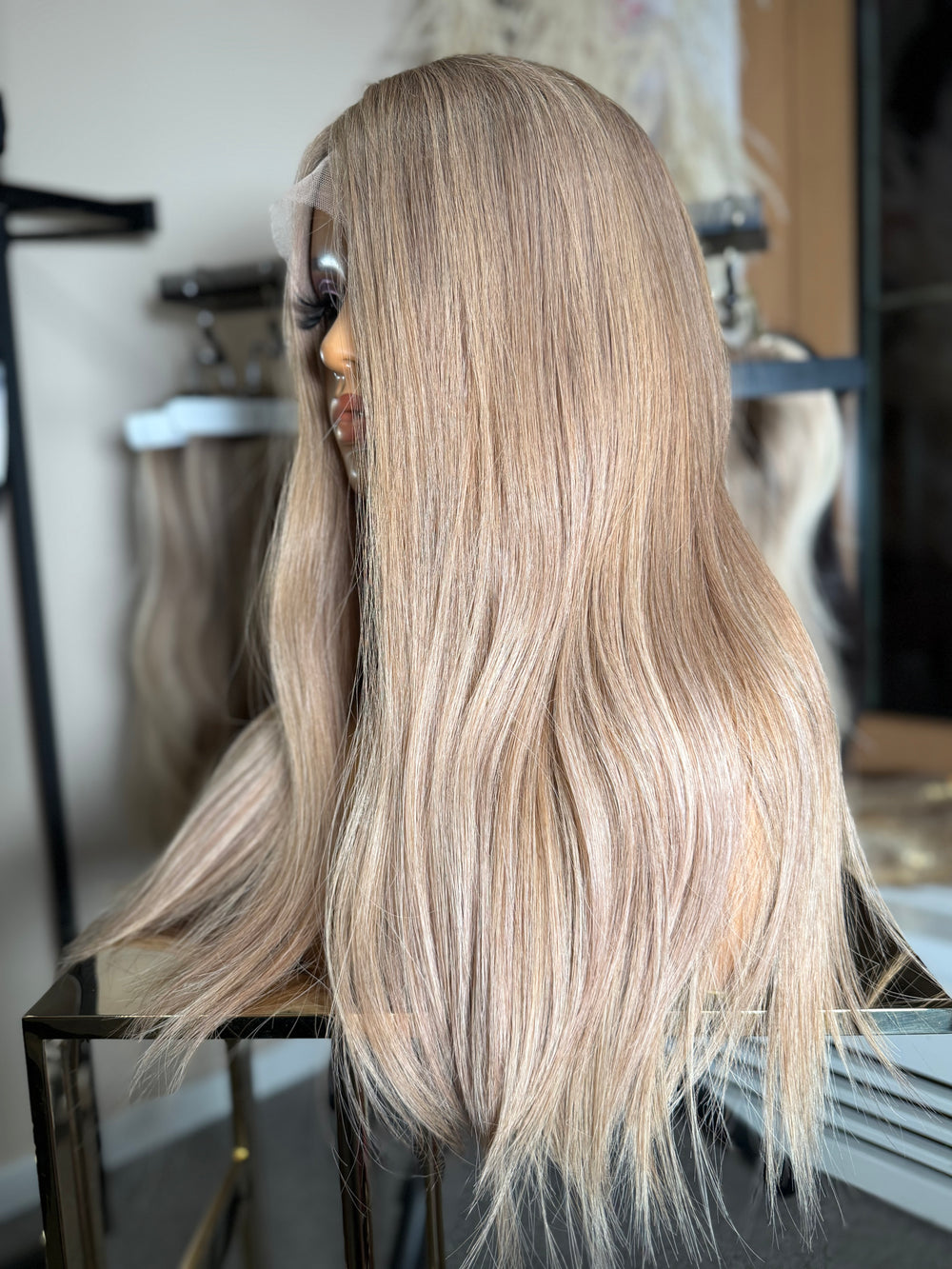 Lace Perücke extra Volume Hellblond Sand